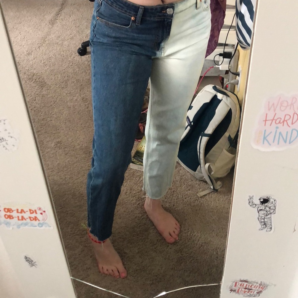 50/50 bleach dyed jeans